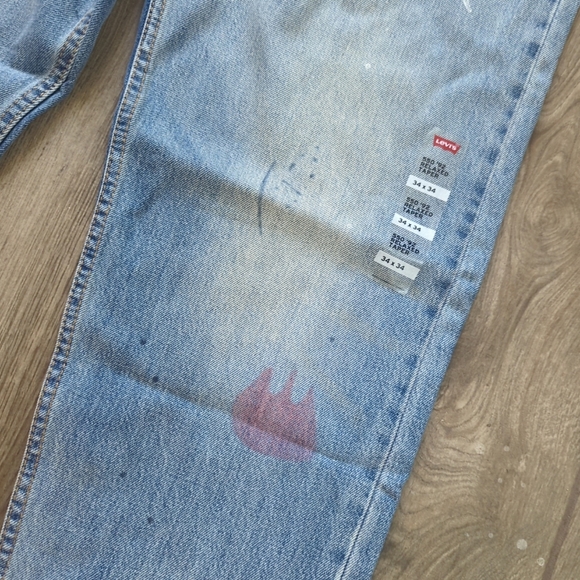 Levi's 550 '92 Relaxed Taper Painted Splatter Distressed Jeans 34x34 - Picture 10 of 16